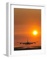 Aeroplane Landing At Sunset-David Nunuk-Framed Photographic Print