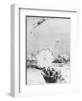 Aeroplane Supplying Ammunition to the British Front Line, World War I, 1914-1918-Joseph Simpson-Framed Giclee Print