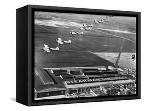 Aeroplanes Flying Above Stearman Aircraft Factory, 1941-null-Framed Stretched Canvas