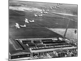 Aeroplanes Flying Above Stearman Aircraft Factory, 1941-null-Mounted Photographic Print