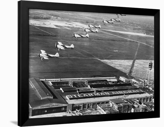Aeroplanes Flying Above Stearman Aircraft Factory, 1941-null-Framed Photographic Print