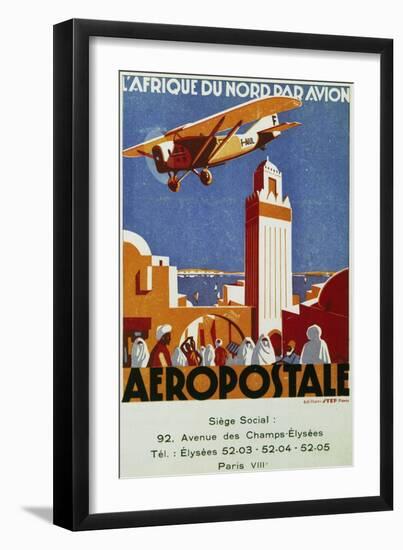 Aeropostale (Airmail), Air Links with North Africa, Billboard, France, 20th Century-null-Framed Giclee Print