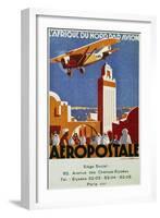 Aeropostale (Airmail), Air Links with North Africa, Billboard, France, 20th Century-null-Framed Giclee Print