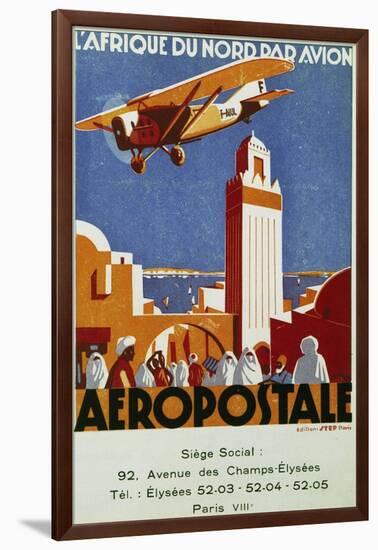 Aeropostale (Airmail), Air Links with North Africa, Billboard, France, 20th Century-null-Framed Giclee Print