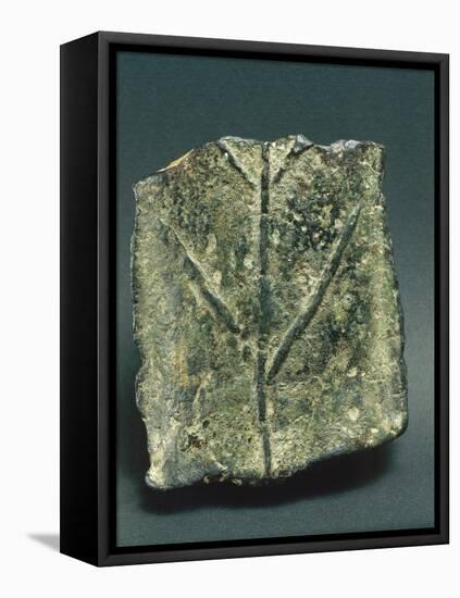 Aes Signatum Ingot Depicting a Dry Bough, Stamped Copper-null-Framed Stretched Canvas