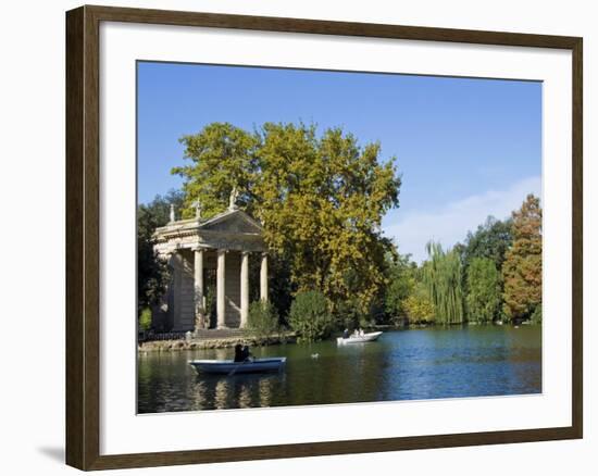 Aesculapius Temple, Lake in Villa Giulia Garden, Rome, Lazio, Italy, Europe-Tondini Nico-Framed Photographic Print