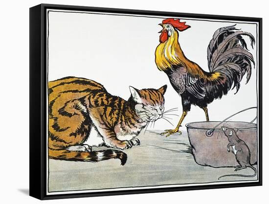 Aesop: Cat, Cock, and Mouse-Milo Winter-Framed Stretched Canvas