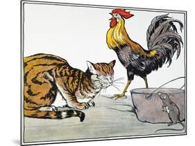 Aesop: Cat, Cock, and Mouse-Milo Winter-Mounted Giclee Print