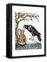 Aesop: Crow and Pitcher-Milo Winter-Framed Stretched Canvas