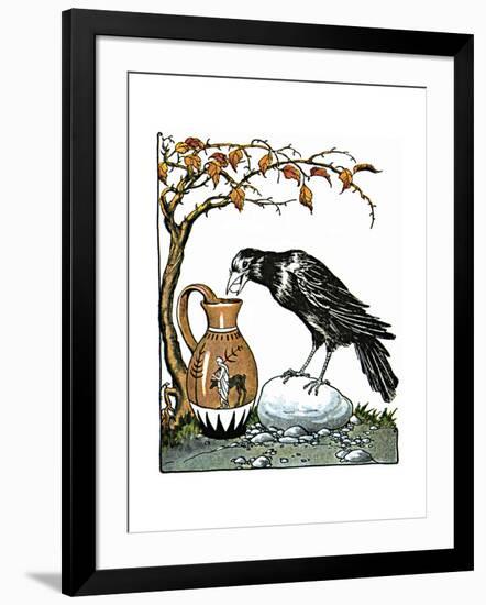 Aesop: Crow and Pitcher-Milo Winter-Framed Giclee Print