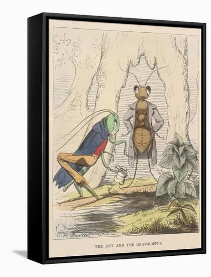 Aesop Fables-C.H. Bennett-Framed Stretched Canvas