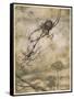 Aesop, Gnat and the Lion-Arthur Rackham-Framed Stretched Canvas