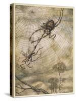 Aesop, Gnat and the Lion-Arthur Rackham-Stretched Canvas