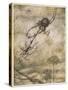 Aesop, Gnat and the Lion-Arthur Rackham-Stretched Canvas
