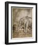 Aesop, Lion and Elephant-Arthur Rackham-Framed Art Print