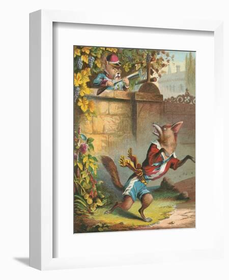 Aesop's Fables, Sour Grapes-null-Framed Art Print