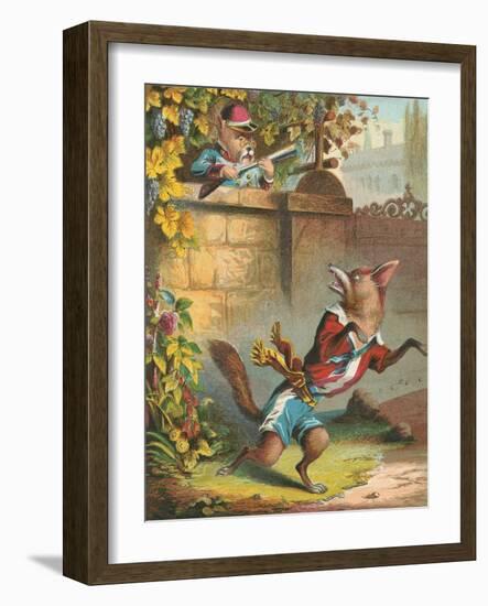 Aesop's Fables, Sour Grapes-null-Framed Art Print