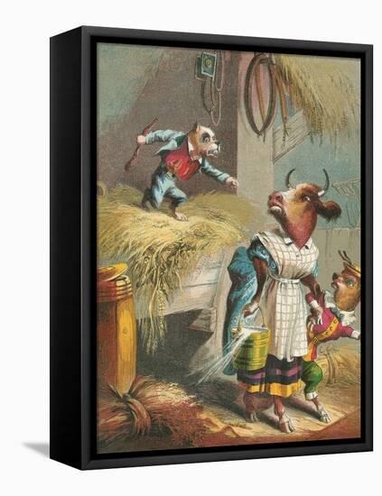 Aesop's Fables, the Dog in the Manger-null-Framed Stretched Canvas