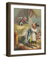 Aesop's Fables, the Dog in the Manger-null-Framed Art Print