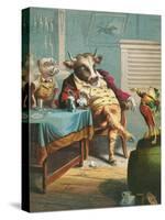 Aesop's Fables, the Ox and the Frogs-null-Stretched Canvas