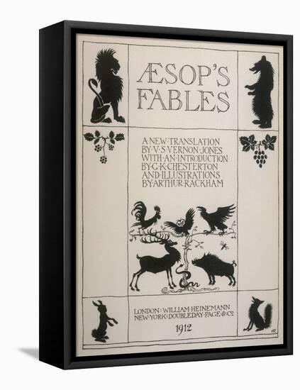 Aesop, Title Page, Rackham-Arthur Rackham-Framed Stretched Canvas