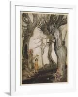 Aesop, Trees and the Axe-Arthur Rackham-Framed Art Print