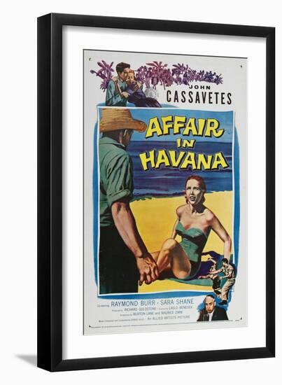 Affair in Havana, John Cassavetes, Sara Shane, Raymond Burr, 1957-null-Framed Art Print