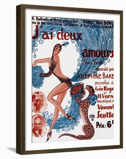 Affiche De Spectacle : J'Ai Deux Amours, Chanté Par Josephine Baker-null-Framed Photo