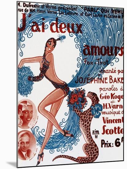 Affiche De Spectacle : J'Ai Deux Amours, Chanté Par Josephine Baker-null-Mounted Photo