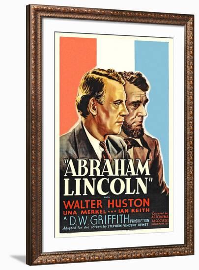 Affiche du film " Abraham Lincoln " by D.W. Griffith with Walter Huston, 1930 (photo)-null-Framed Photo