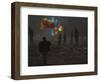 Afghan Boy Runs with Balloons to Join His Friends in Dusty Alley in Kabul, Afghanistan-null-Framed Photographic Print