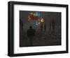 Afghan Boy Runs with Balloons to Join His Friends in Dusty Alley in Kabul, Afghanistan-null-Framed Photographic Print