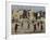 Afghan Boys Play Soccer Near a Mosque and Ruined Buildings During the Early Morning-null-Framed Photographic Print