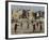 Afghan Boys Play Soccer Near a Mosque and Ruined Buildings During the Early Morning-null-Framed Photographic Print