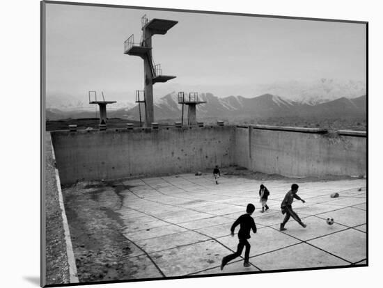 Afghan Boys Play Soccer-null-Mounted Premium Photographic Print