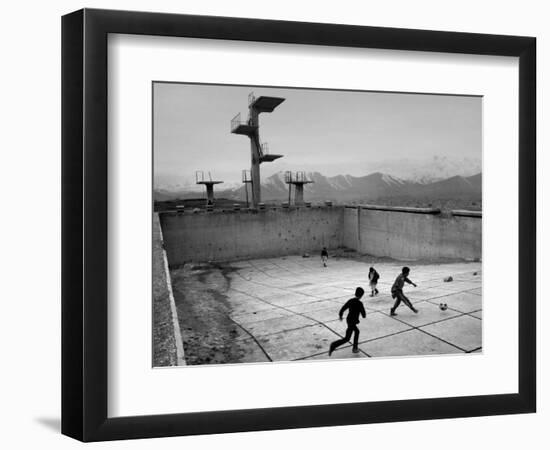 Afghan Boys Play Soccer-null-Framed Photographic Print