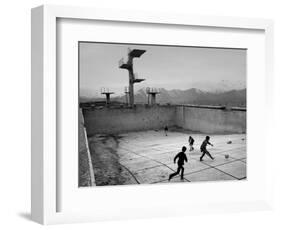 Afghan Boys Play Soccer-null-Framed Photographic Print