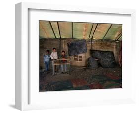 Afghan Boys Wait for Other Students and the Teacher-null-Framed Photographic Print