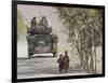 Afghan Boys Walk Along a Path While International Security Assistance Force (Isaf)-null-Framed Photographic Print