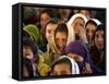 Afghan Children Watch a Performance by Their Fellows During a World Children's Day Get-Together-null-Framed Stretched Canvas