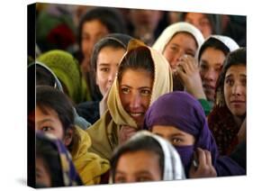 Afghan Children Watch a Performance by Their Fellows During a World Children's Day Get-Together-null-Stretched Canvas