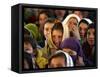 Afghan Children Watch a Performance by Their Fellows During a World Children's Day Get-Together-null-Framed Stretched Canvas