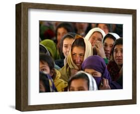 Afghan Children Watch a Performance by Their Fellows During a World Children's Day Get-Together-null-Framed Photographic Print