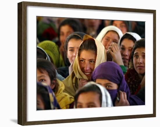 Afghan Children Watch a Performance by Their Fellows During a World Children's Day Get-Together-null-Framed Photographic Print