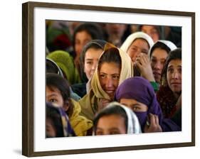 Afghan Children Watch a Performance by Their Fellows During a World Children's Day Get-Together-null-Framed Photographic Print