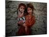 Afghan Girl Holds Her Younger Sister in Nangarhar Province, East of Kabul, Afghanistan-null-Mounted Photographic Print
