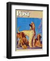 "Afghan Hounds," Saturday Evening Post Cover, March 18, 1944-Rutherford Boyd-Framed Giclee Print