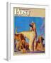 "Afghan Hounds," Saturday Evening Post Cover, March 18, 1944-Rutherford Boyd-Framed Giclee Print