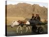 Afghan Kids Ride on a Horse Carriage in Kandahar City, Afghanistan-null-Stretched Canvas