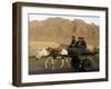 Afghan Kids Ride on a Horse Carriage in Kandahar City, Afghanistan-null-Framed Photographic Print